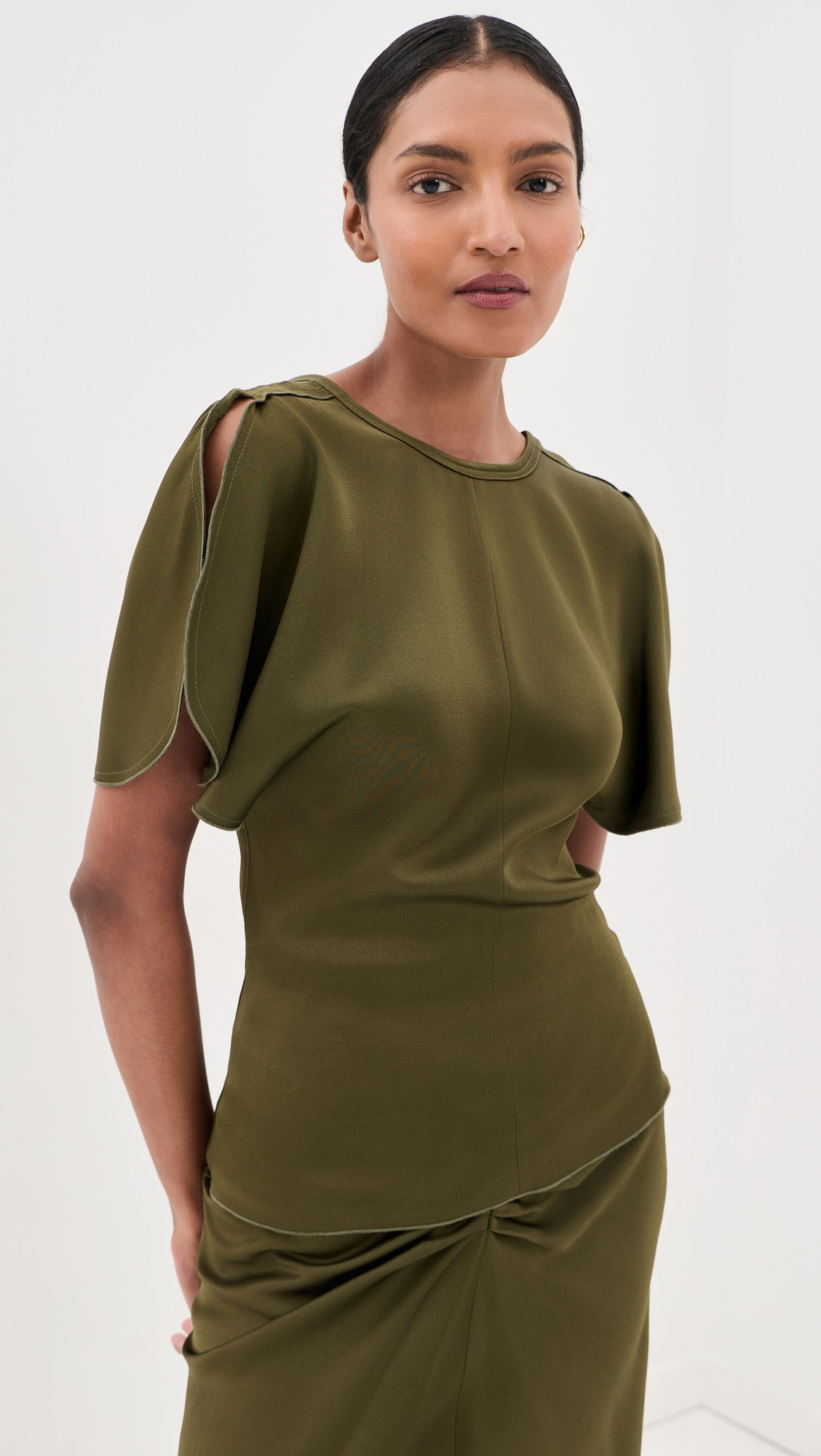 Victoria Beckham Bela Top Marsh Green 6 | Shopbop
