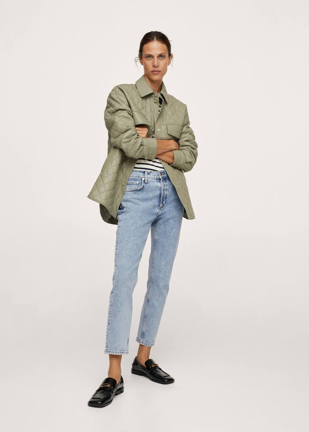 Medium-waist cropped slim-fit jeans | MANGO (US)