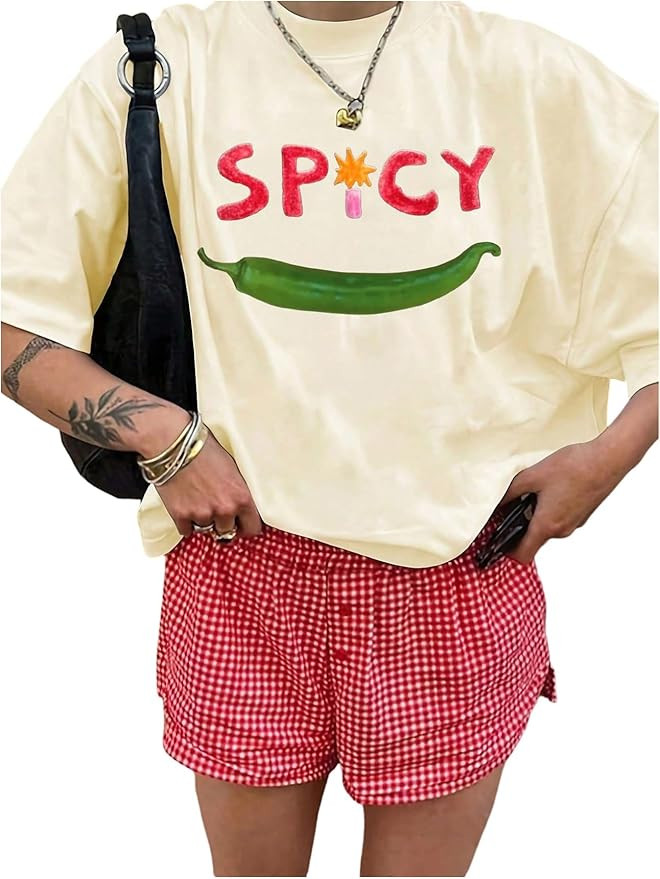 SOLY HUX Women's Graphic Tees Crewneck Short Sleeve Aesthetic Vintage T Shirt Casual Summer Tops | Amazon (US)