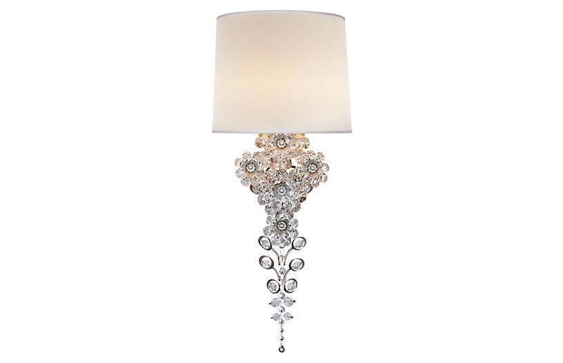 Claret Tall Sconce, Silver Leaf/Clear | One Kings Lane