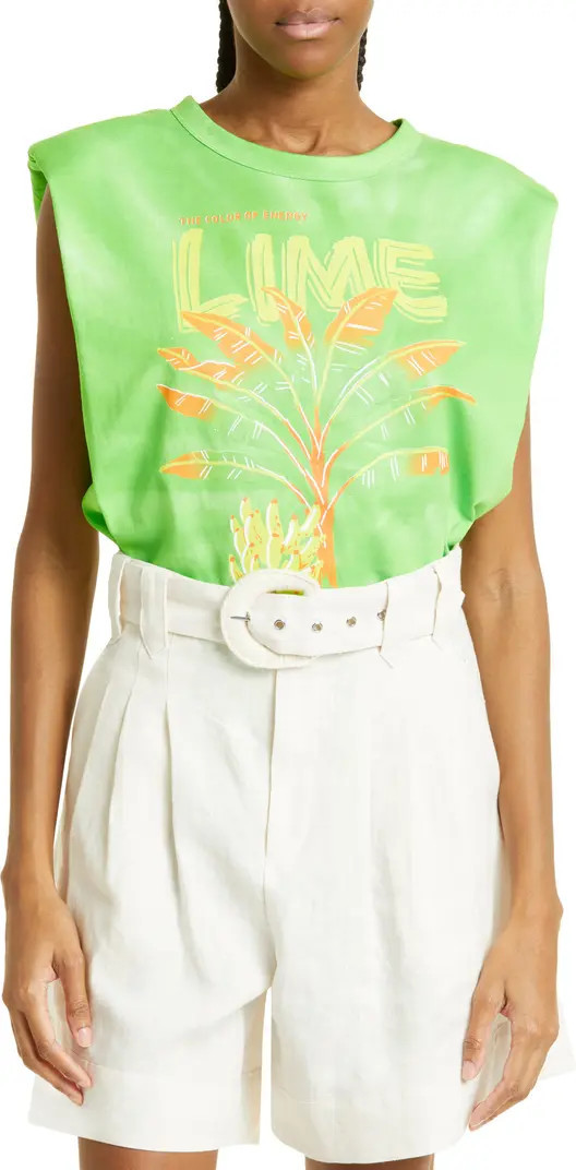 Lime Frond Cotton Graphic Muscle T-Shirt | Nordstrom
