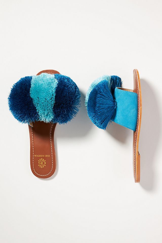 De Siena Pom Slide Sandals | Anthropologie (US)