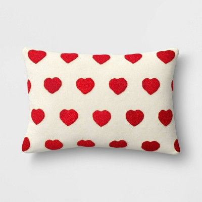 Lumbar Sherpa Valentine’s Day Heart Pillow Cream - Spritz™ | Target