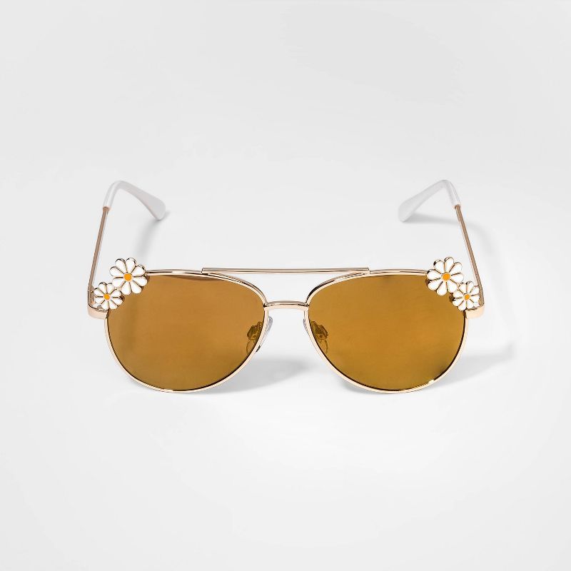 Kids' Daisy Aviator Sunglasses - Cat & Jack™ Gold | Target