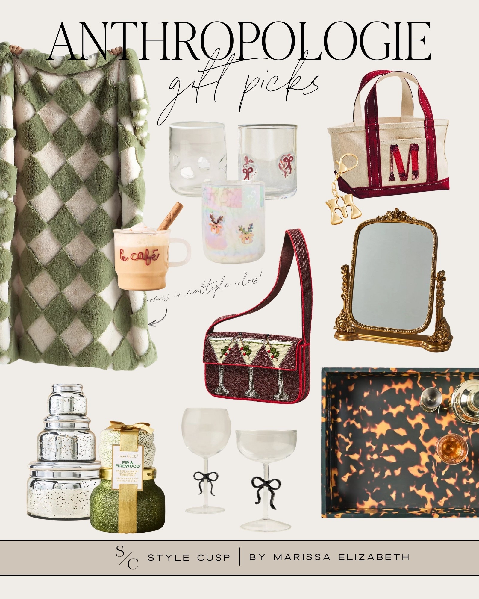Anthropolgie gift picks! ✨❤️ Gifts for her, gifts for home, personalized gifts, icon juice glasses, vanity mirror, gifts for the hostess, candle, glass set, throw blanket, tote bag, bag charms 

 

#LTKGiftGuide #LTKHoliday #LTKHome