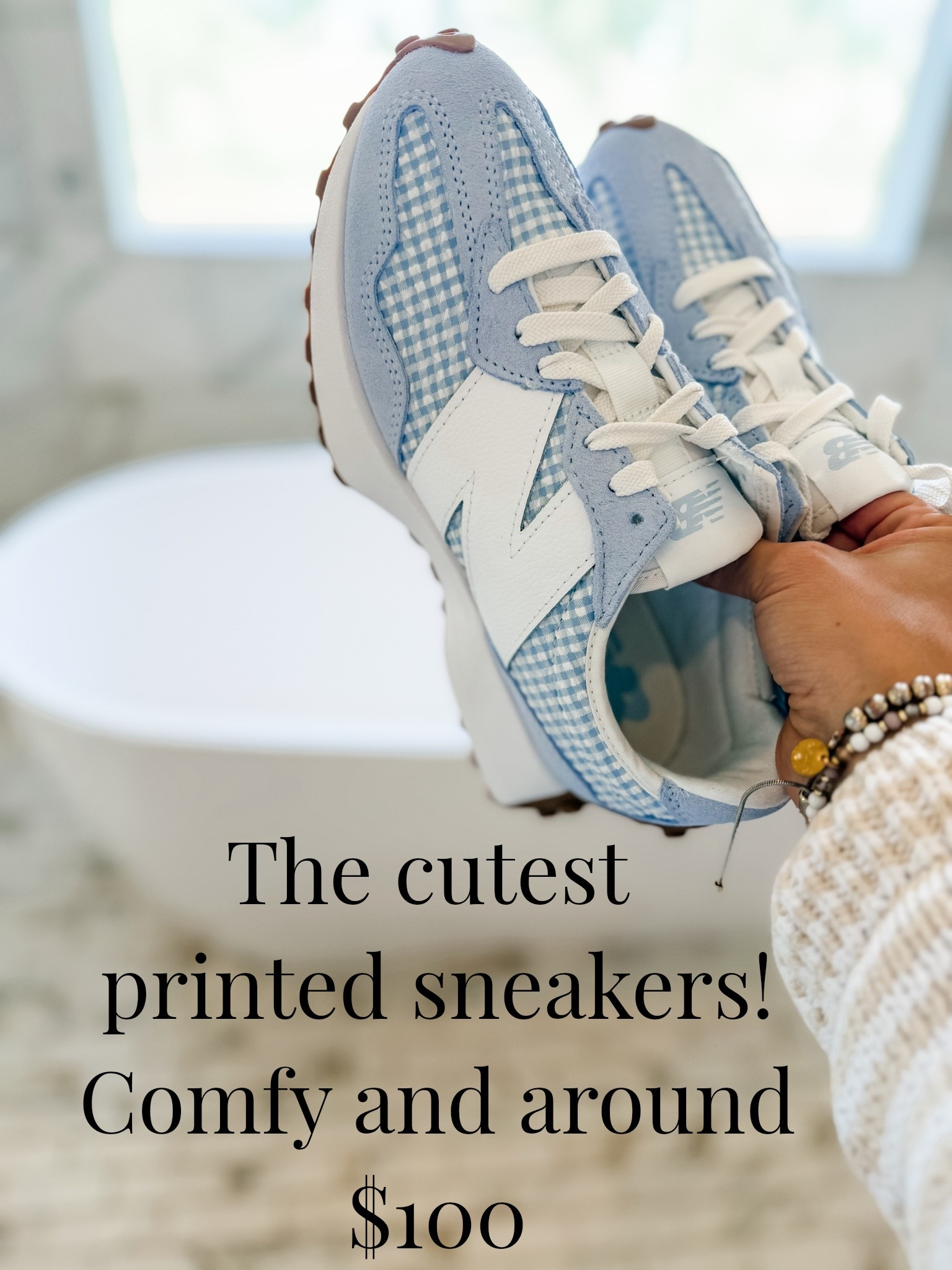 Cute gingham print sneakers in both a blue and a pink! Fit tts and so pretty!

Women’s sneakers, 327, new balance, fashion sneakers

#LTKSaleAlert #LTKootd