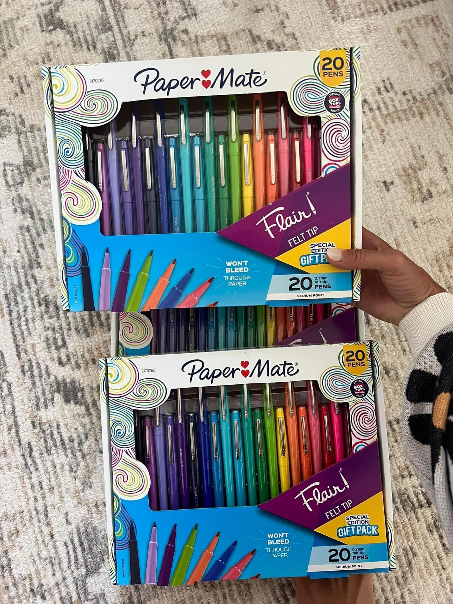 Paper Mate Flair Felt Tip Pens, Medium Point (0.7mm), Assorted Colors, 20 Count, 2170765