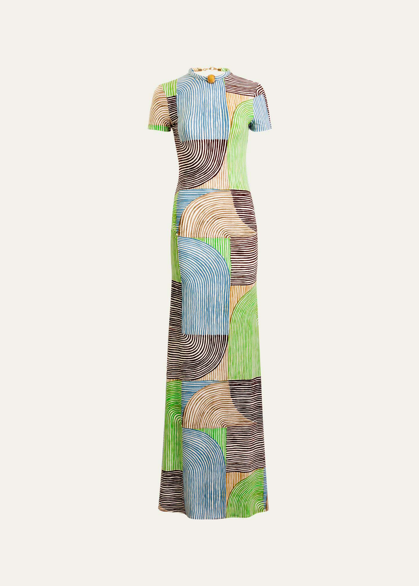 Silvia Tcherassi Yara Abstract-Print Short-Sleeve Maxi Dress | Bergdorf Goodman