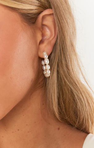 ALV Jewels Penny Pearl Hoop Earrings ~ Ivory | Show Me Your Mumu