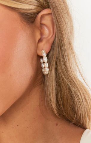 ALV Jewels Penny Pearl Hoop Earrings ~ Ivory | Show Me Your Mumu