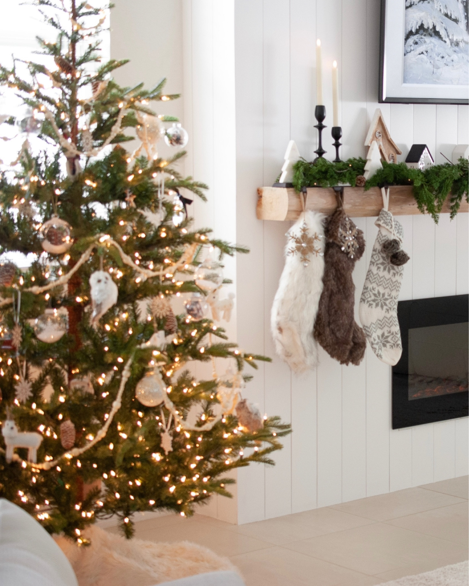 Living room holiday decor mantle stockings Nordic neutral Wayfair Target 

#LTKHoliday #LTKSeasonal #LTKhome