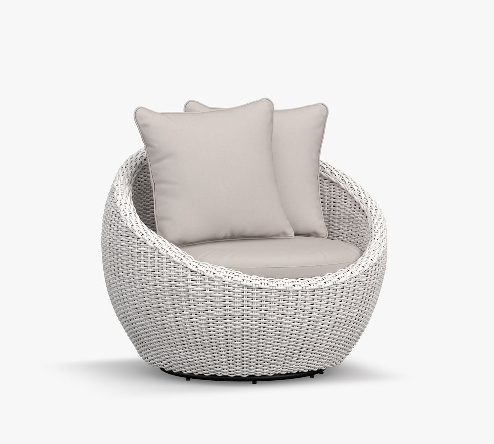 Torrey All-Weather Wicker Papasan Swivel Chair | Pottery Barn (US)