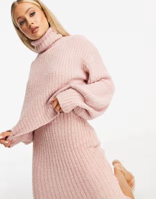 Missguided co-ord fluffy sweater in blush | ASOS (Global)