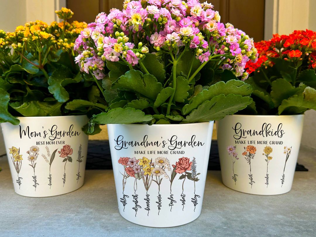 Personalized Flower Pot for Grandmas Garden Gift for Grandma, Birth Flower Mom Gifts From Daughte... | Etsy (US)