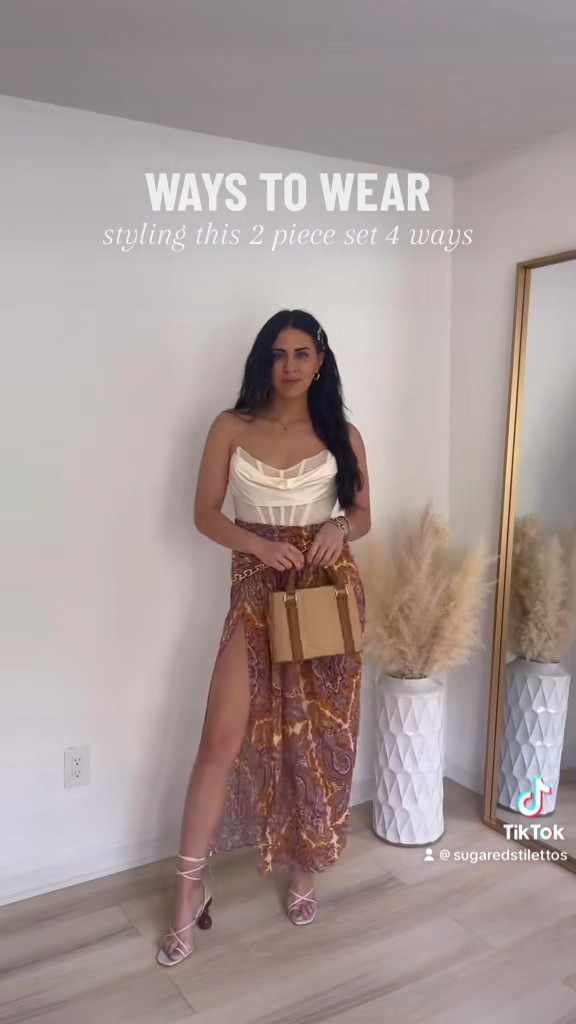 Two piece set styled 4 different ways (wearing a small)… the dreamiest summer or resort wear set 

#LTKshoecrush #LTKFind #LTKstyletip