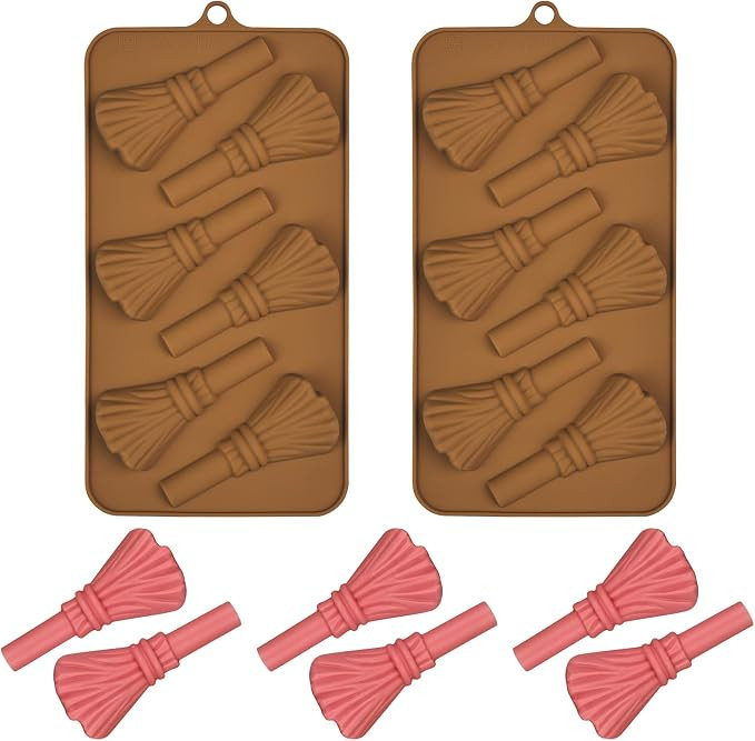 Halloween Silicone Mold Witch Broom Chocolate Molds 2pcs Witch's Broom Pretzel Rod Candy Cookie M... | Amazon (US)