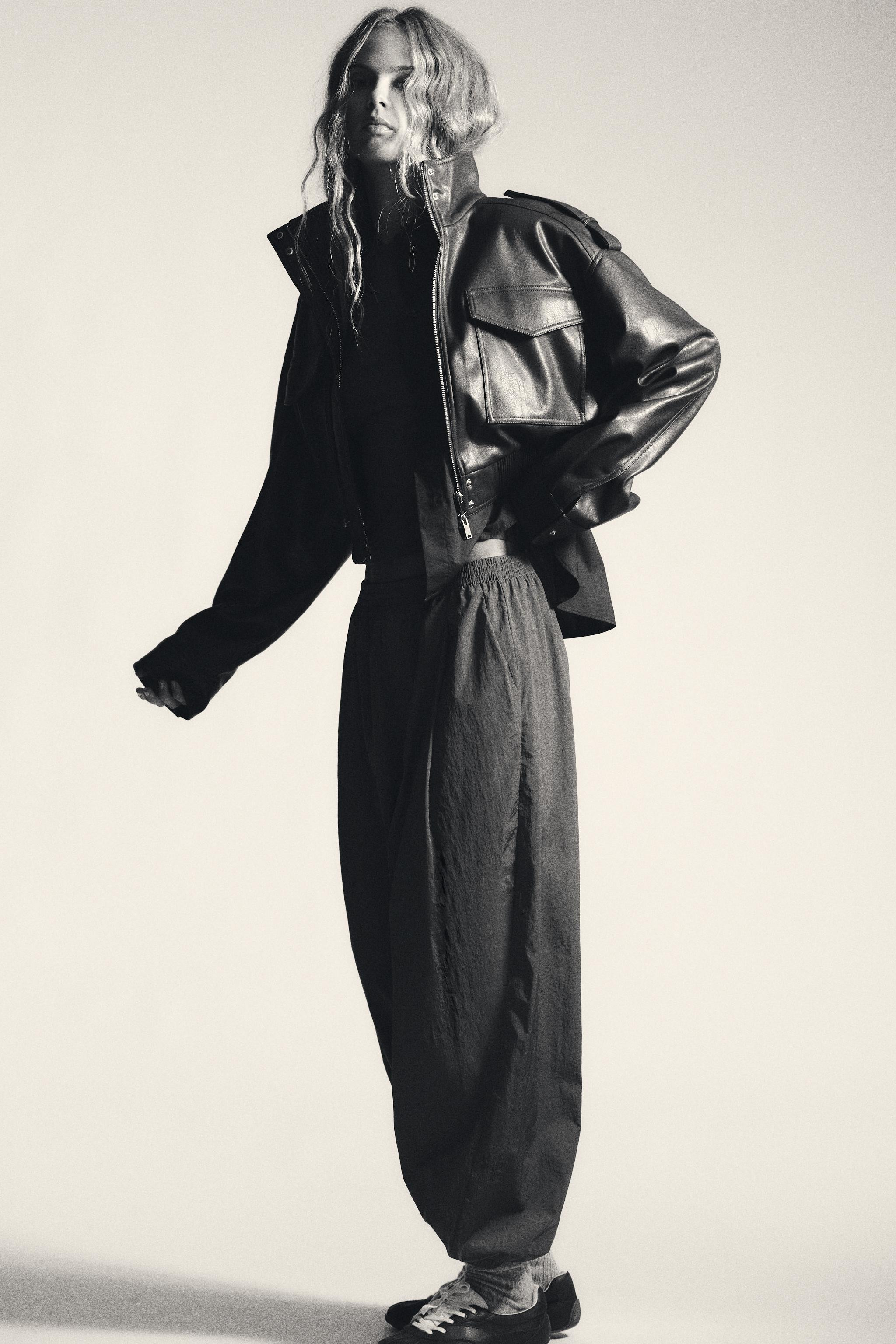 FAUX LEATHER CROPPED JACKET | Zara US