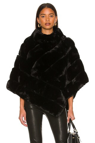 Adrienne Landau Faux Fur Wrap in Black from Revolve.com | Revolve Clothing (Global)