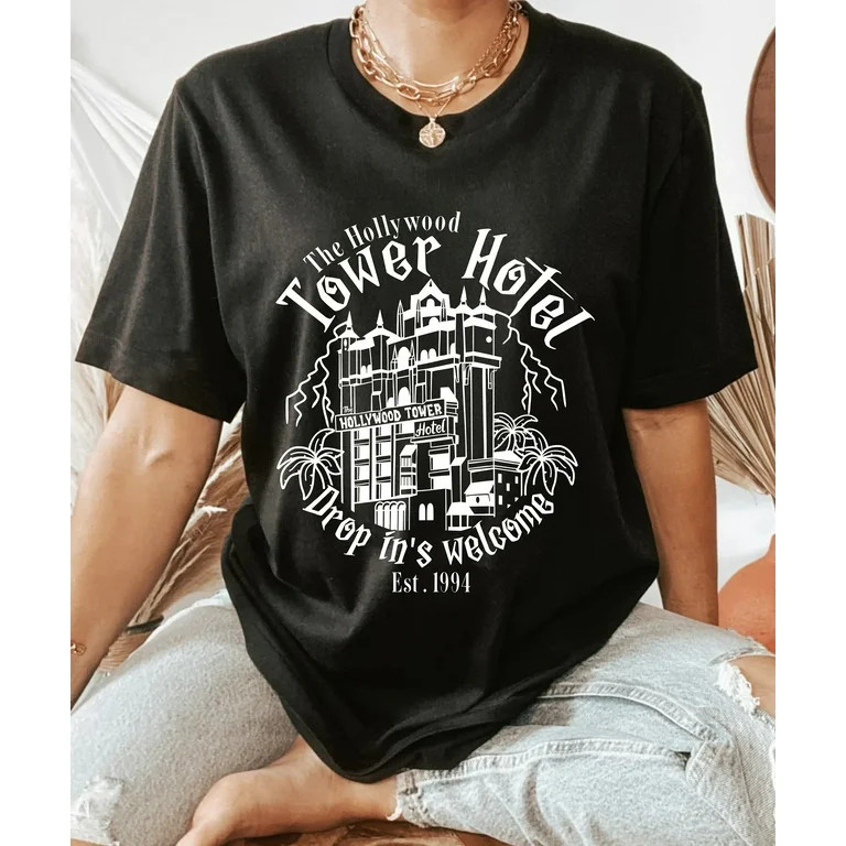 Hollywood Tower Of Terror Shirt, Hollywood Hotel Est 1994 Disney Tshirt, Disneyland Park Trip Vac... | Walmart (US)