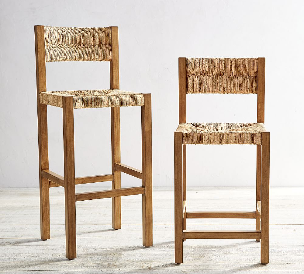 Malibu Woven Bar & Counter Stools | Pottery Barn (US)