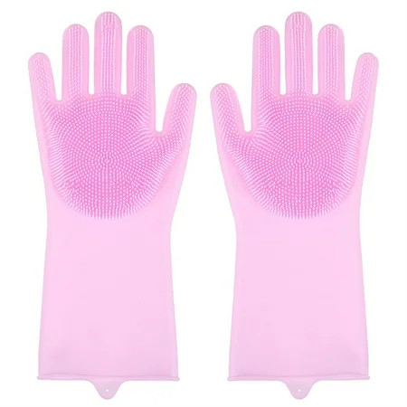 XINRG 1Pair Silicone Scrubber Rubber Cleaning Gloves Dishwashing Scrubbing Gloves | Walmart (US)
