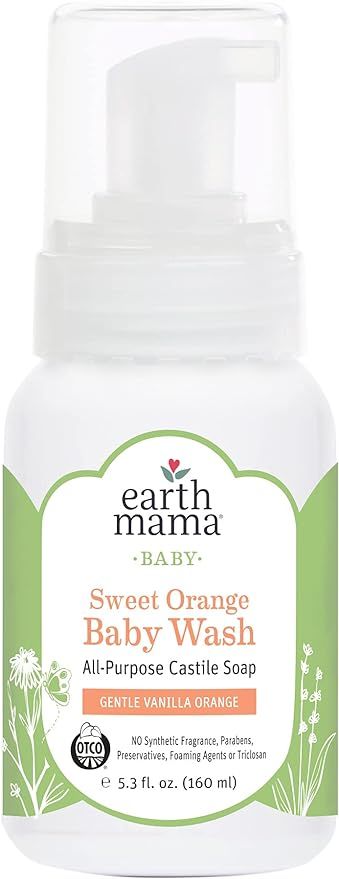 Earth Mama Sweet Orange Foaming Hand Soap, All-Purpose Castile Body Wash, 5.3-Fluid Ounce | Amazon (US)