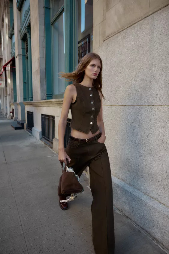 Z1975 HIGH-WAISTED WIDE LEG BELTED JEANS | Zara US