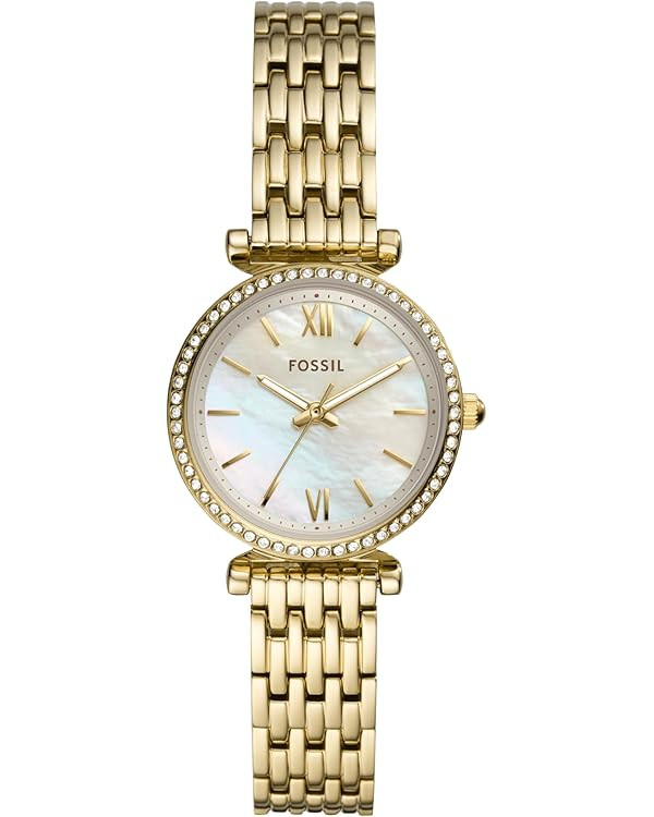 Fossil Women's Carlie Mini Quartz Stainless Steel Three-Hand Watch, Color: Gold (Model: ES4735) | Amazon (US)