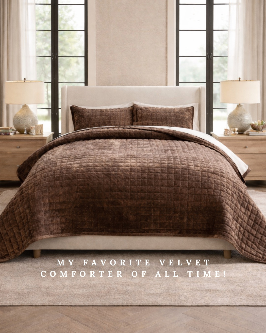QUILTED VELVET COMFORTER — COZY & LUXE! The RICH VELVET TEXTURE and DIAMOND QUILTING make this feel ultra high-end and so cozy. Hands down my favorite comforter ever.

#Amazon #TheHillaryStyle #AmazonHome #VelvetComforter #BedroomRefresh #LuxuryForLess #DesignerLookForLess #NeutralBedroom #CozyHome #HomeStyle 

 #LTKU #LTKOver40 #LTKHome