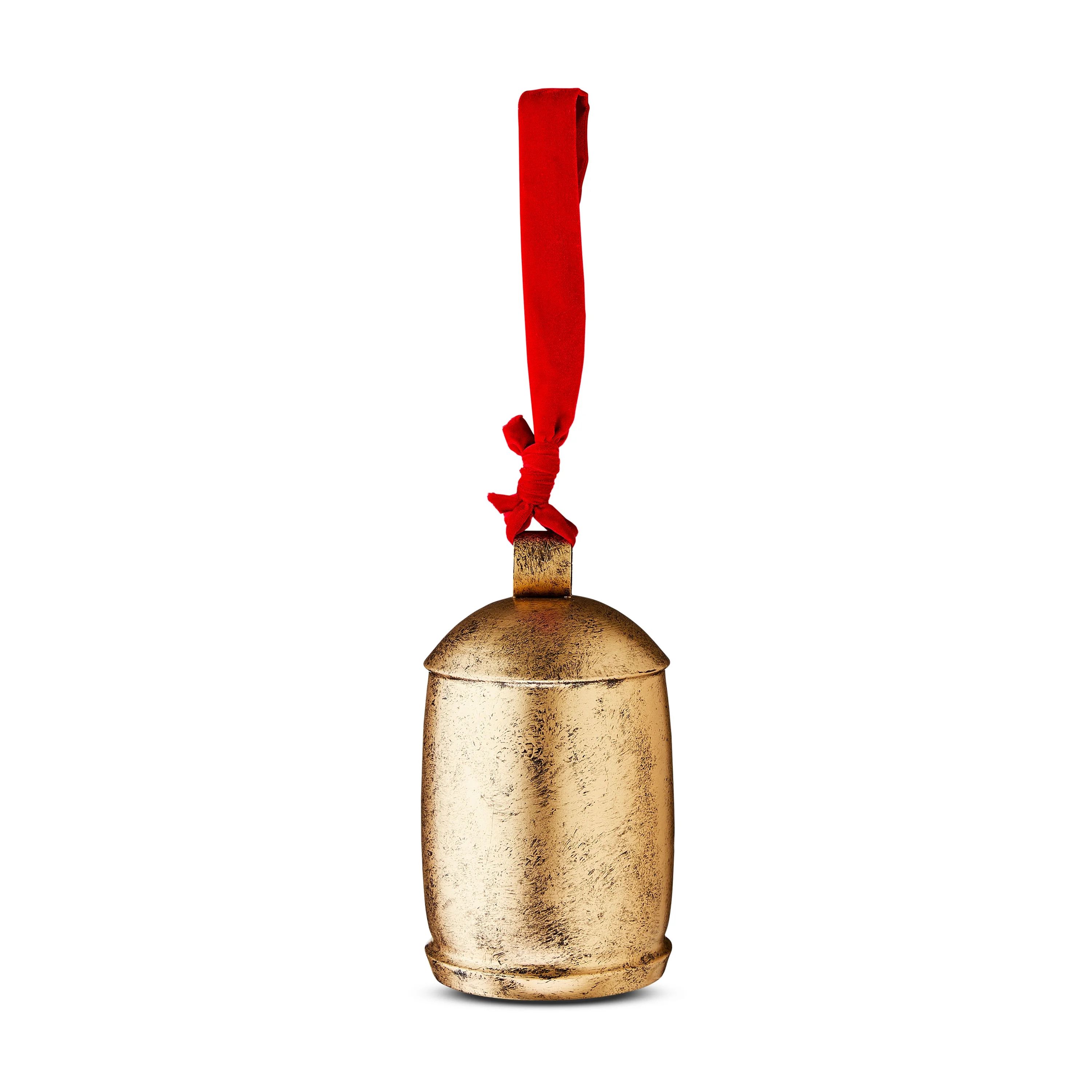 My Texas House 11.5 Inch Metal Hanging Bell - Antique Gold Finish with Velvet Hanging | Walmart (US)