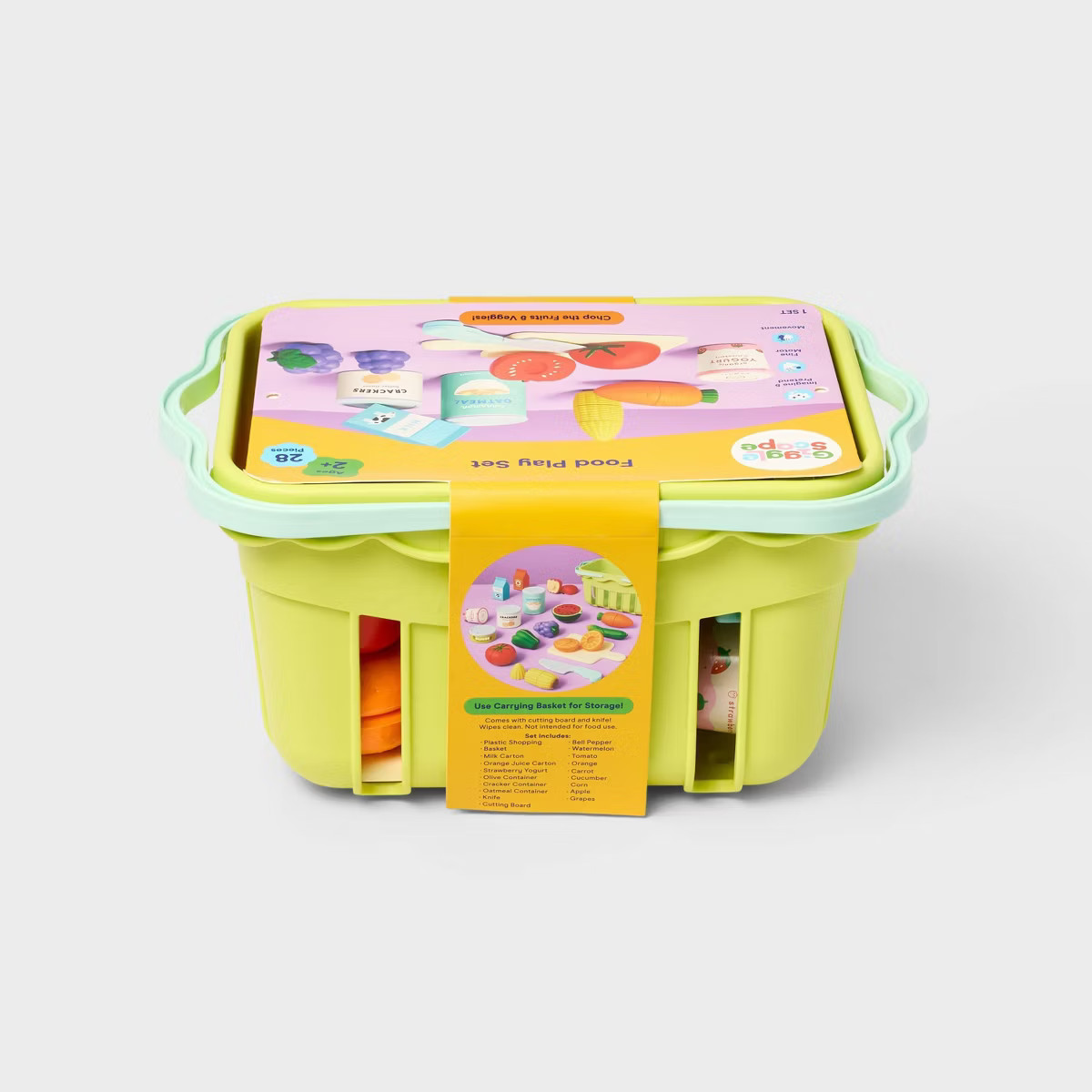 Grocery Basket with Play Food- 18 Piece - Gigglescape™: Plastic, Ages 2+, Includes Play Fruit &... | Target