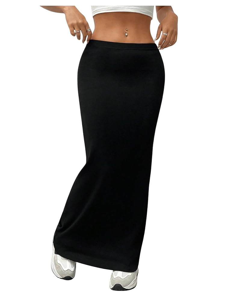GORGLITTER Women's Trendy High Waisted Bodycon Maxi Skirts Elastic Waist Pencil Long Skirt 2025 D... | Amazon (US)