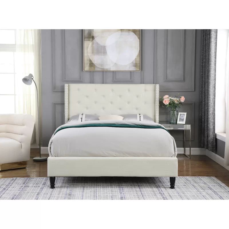 Boswell Full Tufted Upholstered Low Profile Platform Bed | Wayfair North America