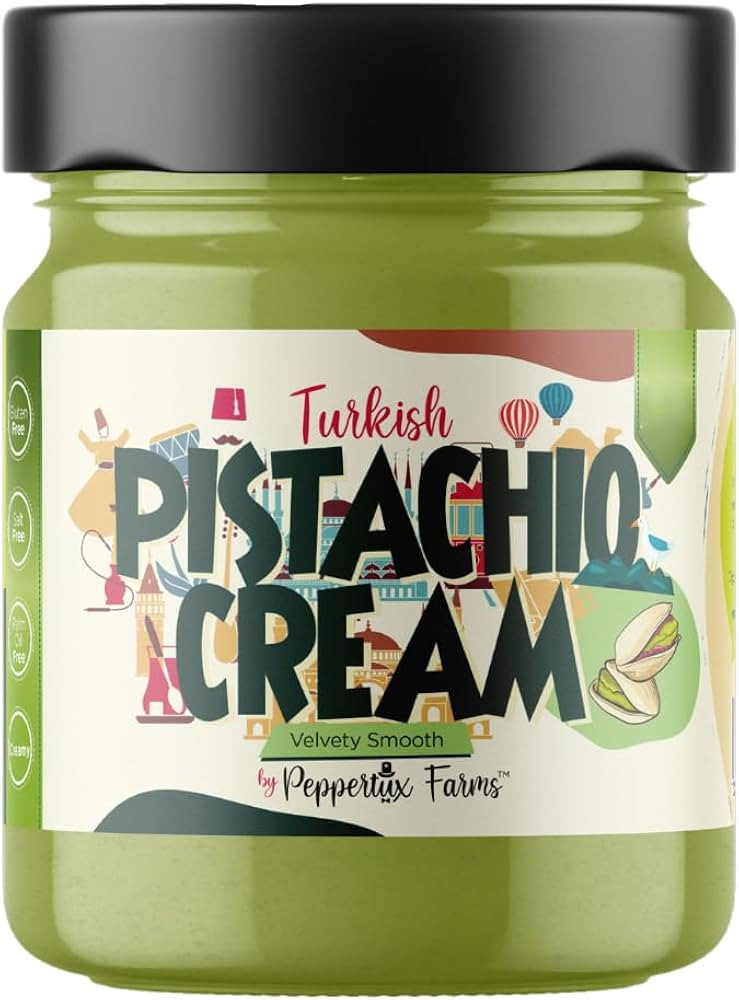 Peppertux Farms Pistachio Cream - 100% Pure & Natural Pistachio Butter Vegan Cream - High Protein... | Amazon (US)