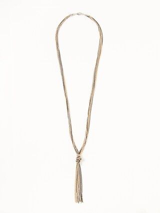 Old Navy Womens Knotted Multi-Strand Chain Necklace For Women Mixed Metal Size One Size | Old Navy US