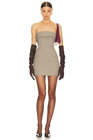 Helsa Plaid Mini Suit Dress in Cafe Plaid from Revolve.com | Revolve Clothing (Global)