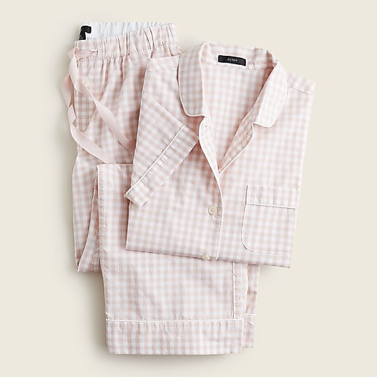 Short-sleeve pajama set in gingham | J. Crew US