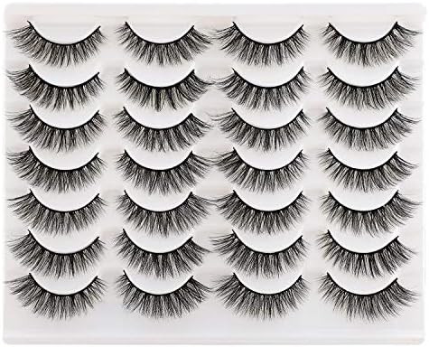 Newcally Lashes False Eyelashes Wispy Natural Volume Faux Mink Fake Eyelashes Cat Eye Lashes 14 P... | Amazon (CA)