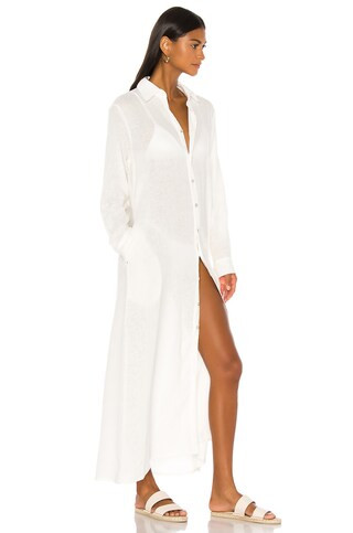 PQ Billie Button Down Dress in Water Lily from Revolve.com | Revolve Clothing (Global)