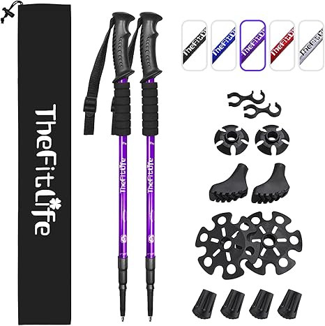 TheFitLife Nordic Walking Trekking Poles - 2 Pack with Antishock and Quick Lock System, Telescopi... | Amazon (US)