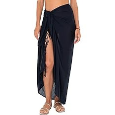 SHU-SHI Sarong Wraps For Women Long Swimsuit Pareo Beach Wrap Skirt With Coconut Clip | Amazon (US)
