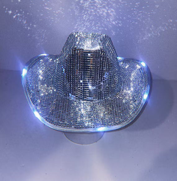 Disco Ball Cowboy Hat | Mirrorball Hat | Full mirror cowgirl hat | Birthday | Bach | Disco Cowgir... | Etsy (US)