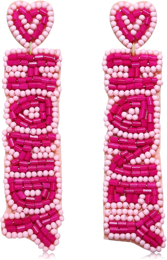 Western Earrings Beaded Cowgirl Earrings for Women Statement Letter Howdy Honey Earrings Southern... | Amazon (US)