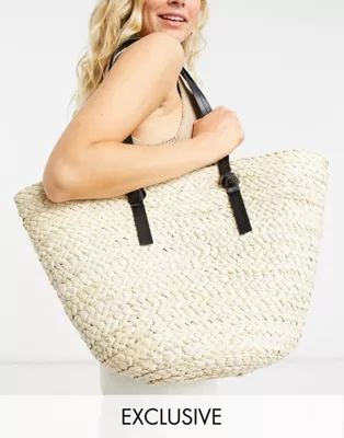 South Beach straw tote in natural | ASOS (Global)