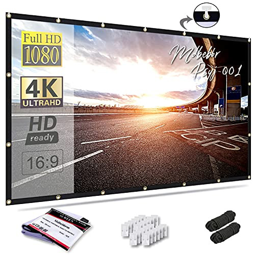 Mdbebbron 120 inch Projector Screen 16:9 Foldable Anti-Crease Portable Projector Movies Screens f... | Amazon (US)