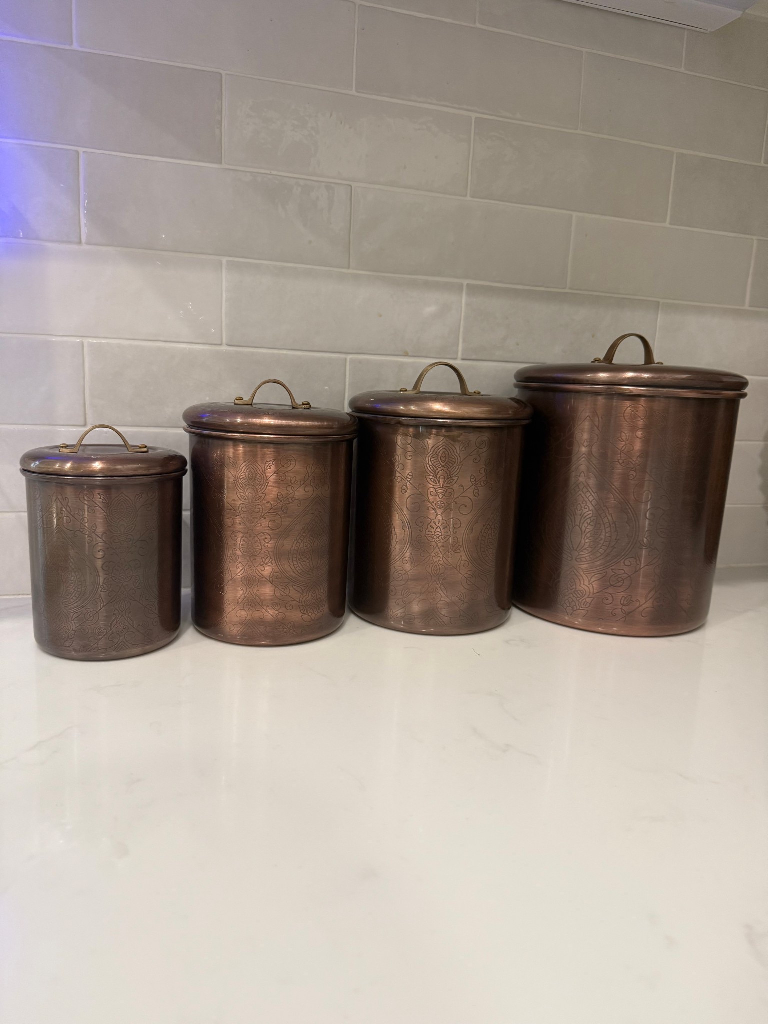 Copper canisters
Rice container
Baking storage 
Kitchen decor 
Counter styling 

#LTKFindsUnder50 #LTKSaleAlert #LTKHome