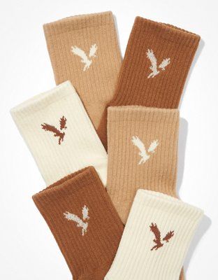 AE Logo Boyfriend Socks 3-Pack | American Eagle Outfitters (US & CA)