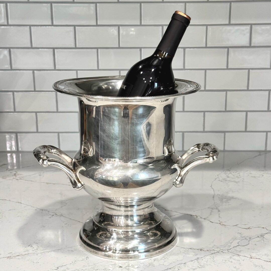 Vintage Oneida Trophy Shaped Champagne Bucket- 10” Silverplated Urn Pedestal Trophy Ice Bucket ... | Etsy (US)