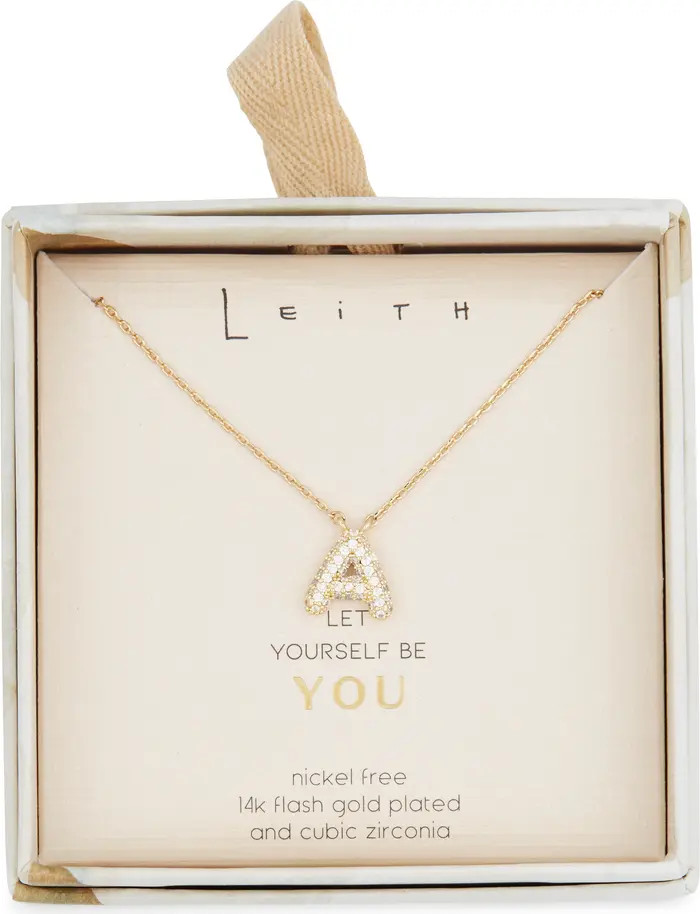 Leith Cubic Zirconia Initial Pendant Necklace | Nordstromrack | Nordstrom Rack