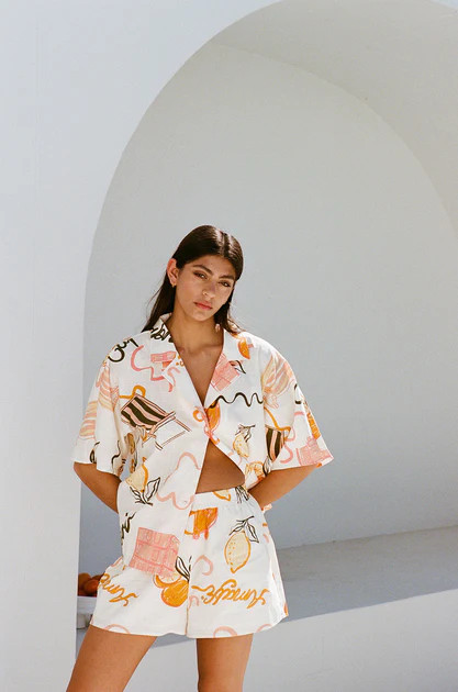 Seona Shorts - Amalfi Aperol | SABO SKIRT (Global)